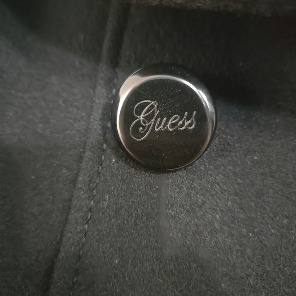 Black Guess Wool Button Down Long Sleeve 22HET908 228MW487 WORN A FEW TIMES - Picture 6 of 9